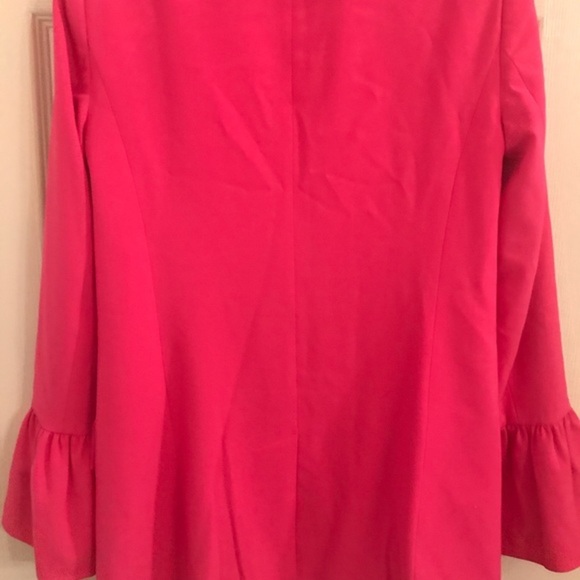 Michael kors barbiecore pink flutter sleeve miami nites  blazer jacket size 2 - Picture 7 of 7